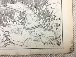 Antique Map Glasgow Scotland City Plan 19th Century Old Victorian 2