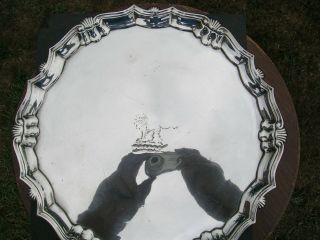 George II Hallmarked Solid Silver Tray / Salver Robert Abercromby 1744 2