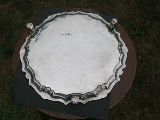 George II Hallmarked Solid Silver Tray / Salver Robert Abercromby 1744 6