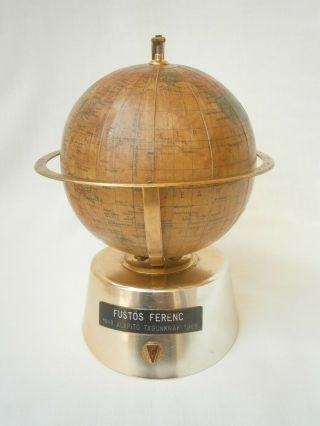 Vintage Globe Clock Mechanical Movement Rotating Earth Globe