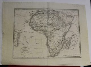 African Continent 1832 Antonelli Unusual Antique Copper Engraved Map