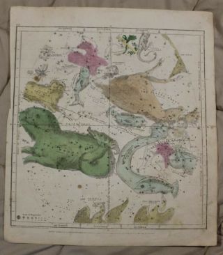 1835 The Visible Celestial Heavens Map For October,  November,  And December