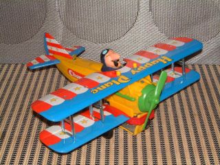 TPS VINTAGE BATTERY OPERATED HAPPY PLANE PERFECTLY W/ORIGINAL BOX T.  P.  S. 2