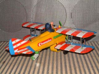 TPS VINTAGE BATTERY OPERATED HAPPY PLANE PERFECTLY W/ORIGINAL BOX T.  P.  S. 5