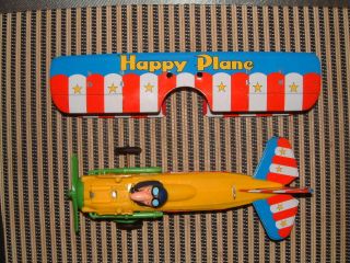 TPS VINTAGE BATTERY OPERATED HAPPY PLANE PERFECTLY W/ORIGINAL BOX T.  P.  S. 6