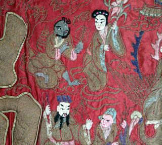 Large Antique Chinese Hand Embroidered Silk Tapestry Panel 26 