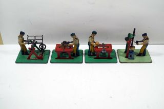 Rare Wilesco Steam Engine Tin Men Shop Workers Germany Us Zone B306