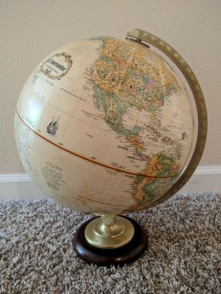 Vintage Replogle Globemaster 12 Inch Globe - Yellow Water