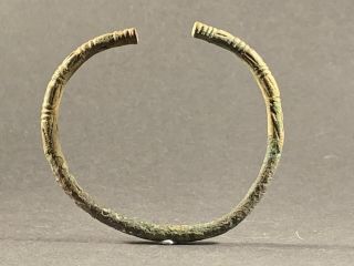 Stunning Detail - Ancient Viking Norse Bronze Bracelet Circa 950 - 1000 Ad