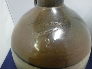 Antique A.  L.  Hyssong 3 (3 Gallon) Stoneware Jug - Bloomsburg,  PA 2