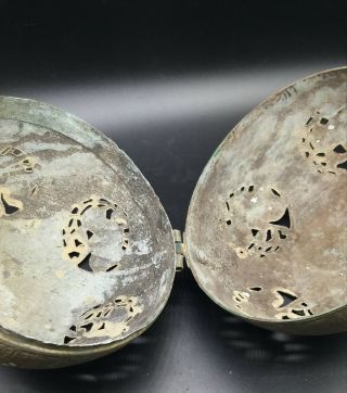 Very Old Antique Qulity Sliver Enlaid Bronze Islamic Incense Burner Ball Box 7