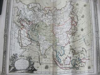 Louis Brion L ' Asie Antique 1765 Hand Colored Copper Engraving Map of Asia 11x14 2