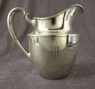 Vintage Tableware Wallace Solid Sterling Silver Water Pitcher 8 " 4 Pints W Mono