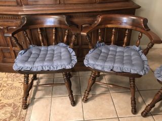 4 ETHAN ALLEN Old Tavern Pine Chair Set Dining Room Table Side Wood Chairs USA 3
