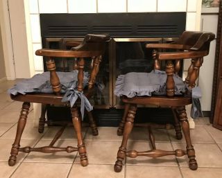 4 ETHAN ALLEN Old Tavern Pine Chair Set Dining Room Table Side Wood Chairs USA 5