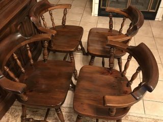 4 ETHAN ALLEN Old Tavern Pine Chair Set Dining Room Table Side Wood Chairs USA 7