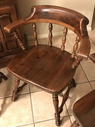 4 ETHAN ALLEN Old Tavern Pine Chair Set Dining Room Table Side Wood Chairs USA 8