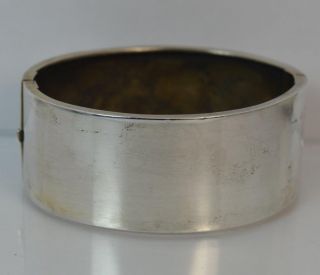 1884 Victorian Aesthetic Period Solid Silver Bangle of Buckle Design 5