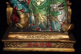 Chinese Antique Old copper hand - painted fortune Guan Gong Guan Yu 6