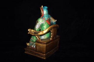 Chinese Antique Old copper hand - painted fortune Guan Gong Guan Yu 8