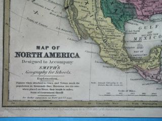 1839 RARE american ANTIQUE MAP TEXAS REPUBLIC UNITED STATES CALIFORNIA in MEXICO 2