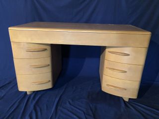 1950s Heywood Wakefield Kneehole Desk And Chair Model M320 Champagne Finish 6