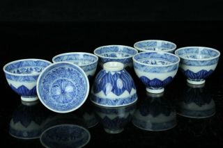 Jun117 Chinese Jingdezhen Blue&white Porcelain 8 Sencha Tea Cup