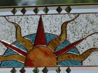 ••SOLAR Energy •• Beveled Stained Glass Window Panel • ≈ 20 ¾” 9 