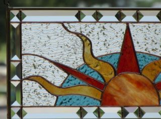 ••SOLAR Energy •• Beveled Stained Glass Window Panel • ≈ 20 ¾” 9 