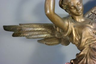 LG 19thC Antique VICTORIAN Era WINGED LADY Musician GODDESS STATUE Old SCULPTURE 11