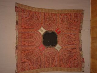 FABULOUS ANTIQUE EARLY 19th c.  INDIA PASHMINA LARGE CLOTH HG 2