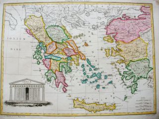 1810 LAPIE - rare map: GREECE,  BALKANS,  MONTENEGRO,  MACEDONIA,  ROMANIA,  BULGARIA 2