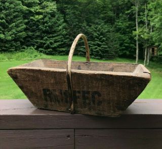 Vintage Antique Wooden Basket