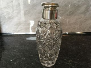 Solid Silver And Cut Crystal Cocktail Shaker 1927