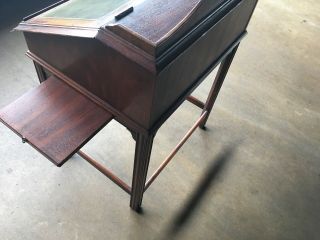 mahogany Estate Slant Top Desk With Leather Top 10