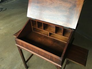 Mahogany Estate Slant Top Desk With Leather Top