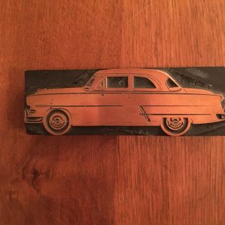 Vintage 1954 Ford Automobile Copper Advertising Printing Block