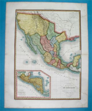 1830 Unusual Map Texas California In Mexico United States Arizona
