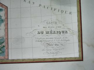 1830 UNUSUAL MAP TEXAS CALIFORNIA in MEXICO UNITED STATES ARIZONA 2