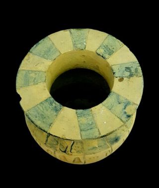Very Rare Ancient Egyptian Isis Figurine Vessel Stone Faience W/T Heroghliphics 5