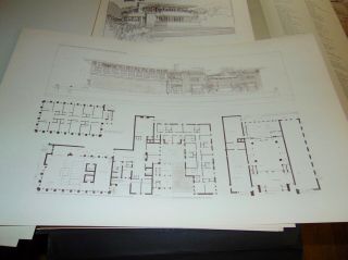 1963 FRANK LLOYD WRIGHT BUILDINGS PLANS & DESIGNS 100 Prints WASMUTH PORTFOLIO 12