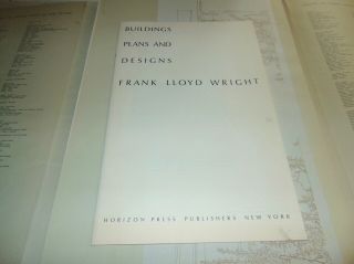 1963 FRANK LLOYD WRIGHT BUILDINGS PLANS & DESIGNS 100 Prints WASMUTH PORTFOLIO 3