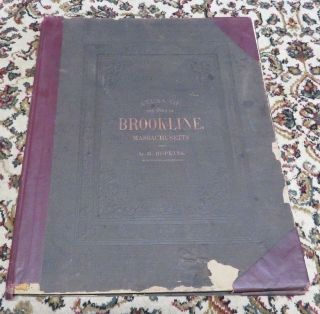 Atlas Of The Town Of Brookline Massachusetts - 1874 - G.  M.  Hopkins - Color Plates - 2
