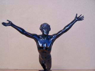 Otto Schmidt - Hofer Bronze Nude Figure of male athlete Germany,  20th C. 2