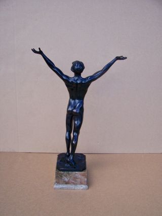 Otto Schmidt - Hofer Bronze Nude Figure of male athlete Germany,  20th C. 4