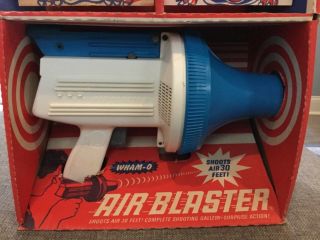 Rare Blue & White Wham - O Air Blaster With Box And Target,  Tested/works.