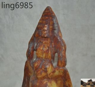 A Rare Chinese Hongshan culture Old Jade hand carved eagle bird Sun god statue 7