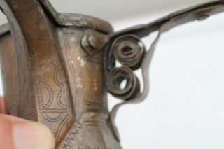 Antique Authentic 19 Century Ottoman Turkish Islamic Bronze Coffee Pot 6