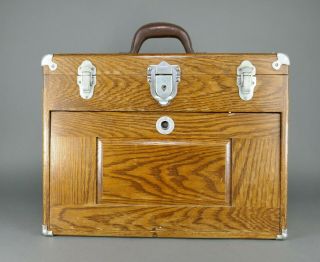 Fine Antique Union Chest Oak Machinist Tool Box Crafting Jewelry 7 Drawer Box 2