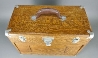 Fine Antique Union Chest Oak Machinist Tool Box Crafting Jewelry 7 Drawer Box 3